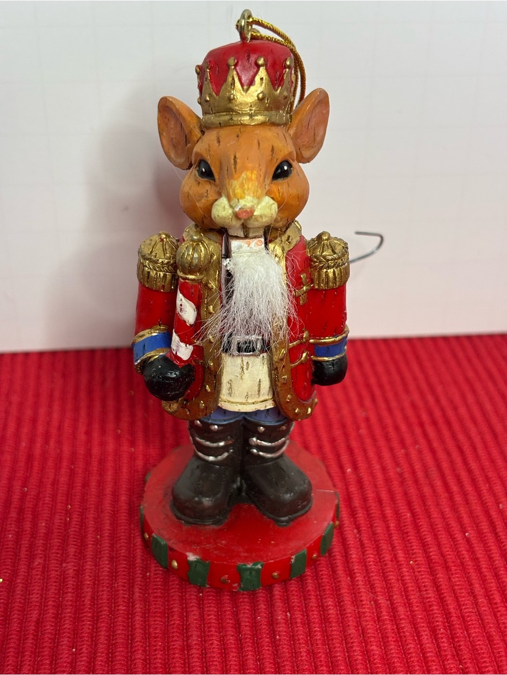 Red Nutcracker Mouse Holiday Ornament